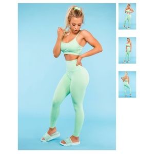 Saski Collection Mint Green High Waist Leggings